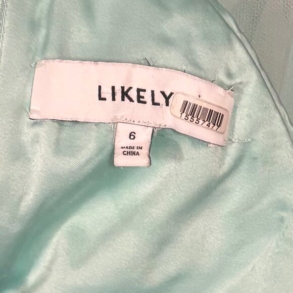 Likely Tulle Halter Midi Dress With Tiered Ruffle Layers & Ruched Womens Size 6 - Picture 8 of 9